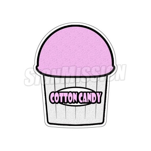 Signmission COTTON CANDY FLAVOR Italian Iceshaved ice cart trailer stand sticker, D-DC-36-Cotton Candy Flavor D-DC-36-Cotton Candy Flavor - main